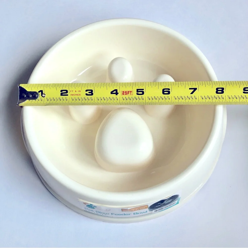3/$15 NEW 9” Slow Feeder Dog Bowl 2 Cup Capacity Cream